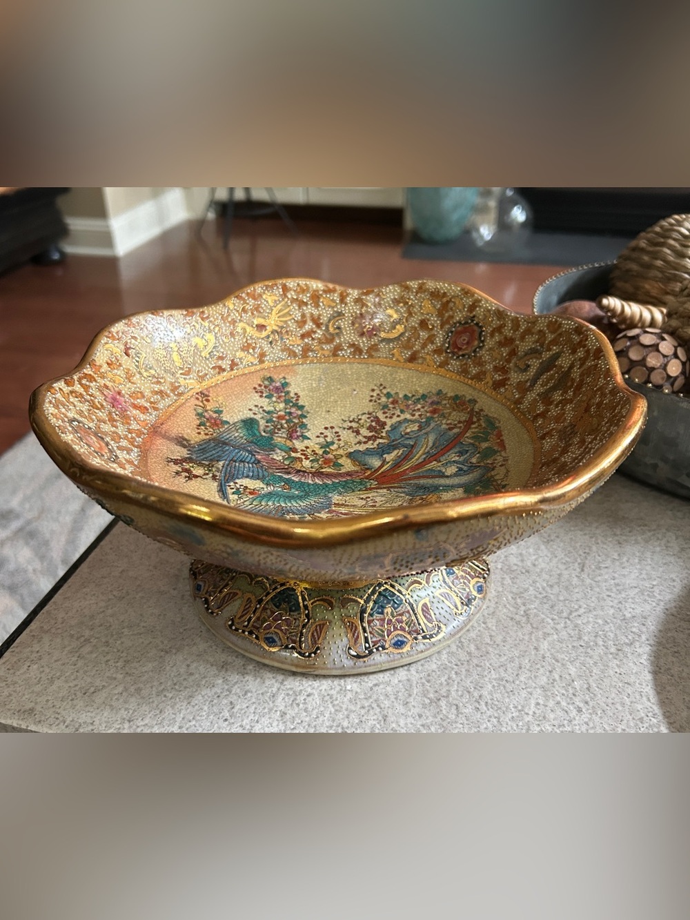VTG Chinese (Japanese Style) Textured Footed Bowl